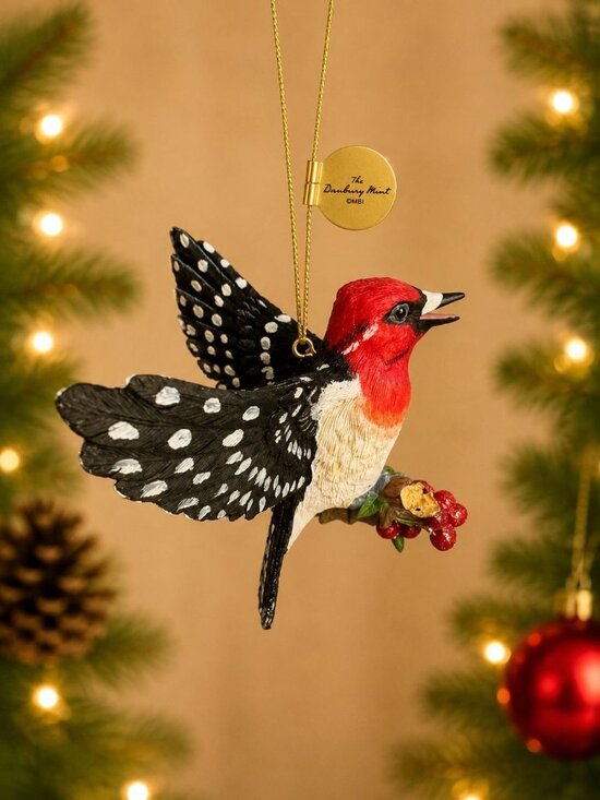 Danbury Mint Other - Danbury Mint Red Bird Ornament Hand-Painted Hanging Resin Decoration